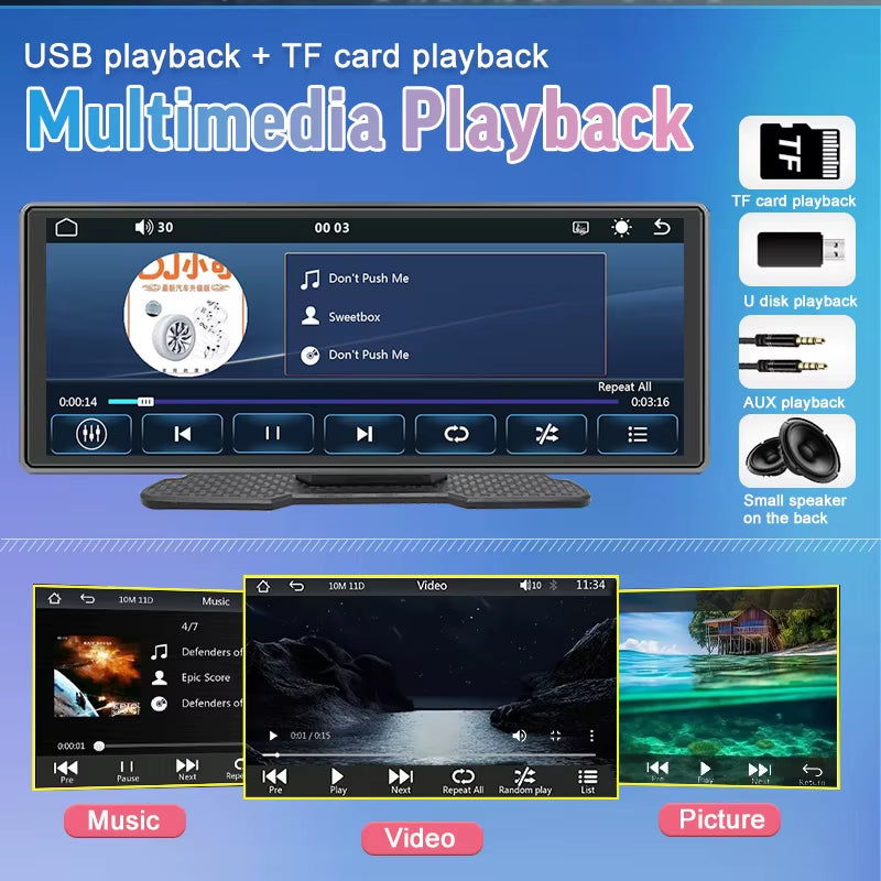 10.26-Inch Wireless Carplay Android Auto Car Portable GPS Navigation Car Display Screen Central Control Screen Radio