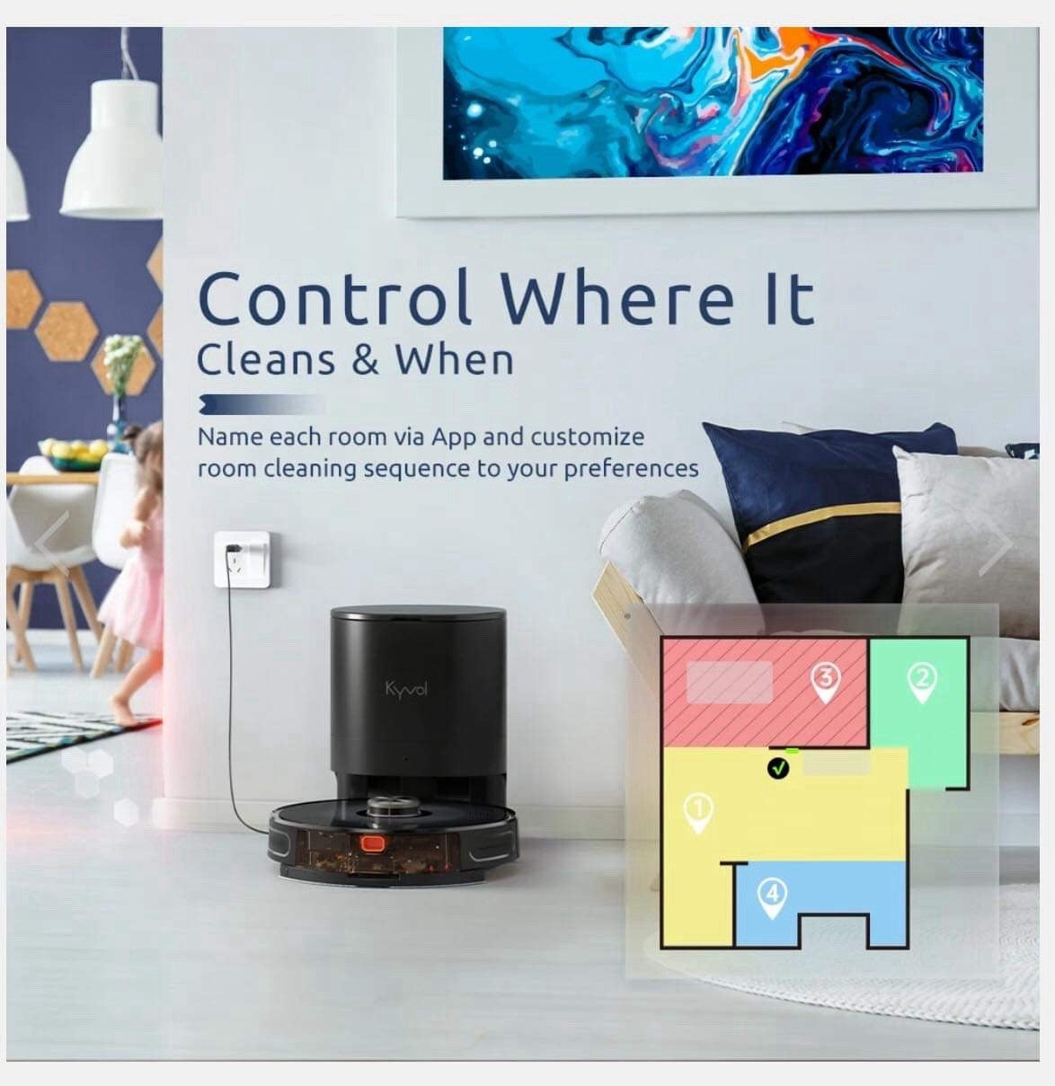 Kyvol Cybovac S31 Robot Vacuum and Mop, Automatic Dirt Disposal Lidar Navigation