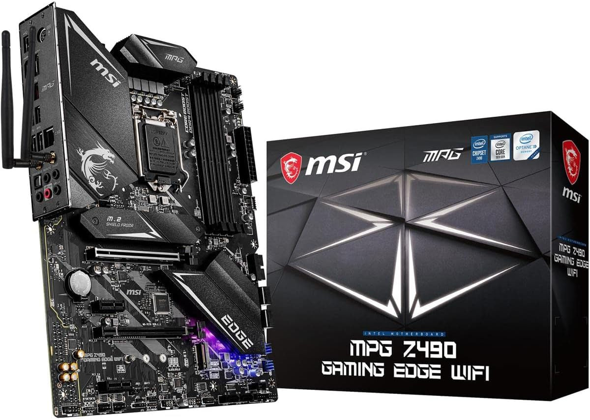 MPG Z490 Gaming Edge Wifi ATX Gaming Motherboard (10Th Gen Intel Core, LGA 1200 Socket, DDR4, CF, Dual M.2 Slots, USB 3.2 Gen 2, Wi-Fi 6, DP/HDMI, Mystic Light RGB)